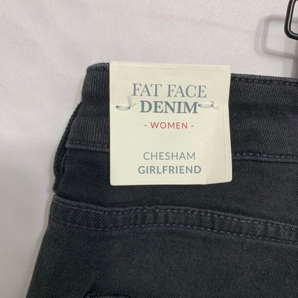 Fat Face Chesham Girlfriend Jeans NWT Women's Sz 14S Black Cotton Blend Stretch - Picture 3 of 8